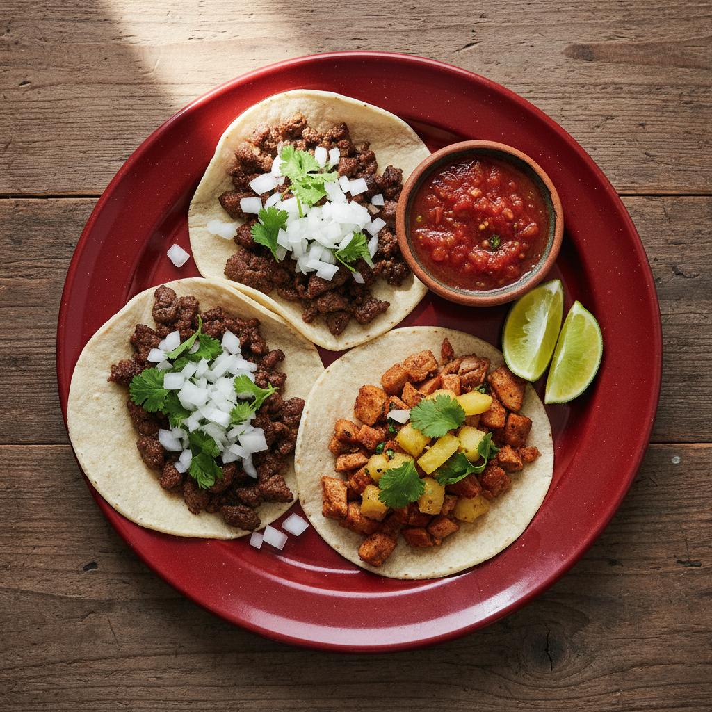 Three street tacos